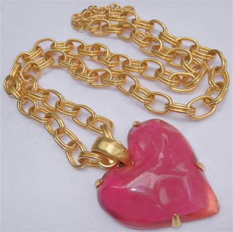 givenchy crystal heart necklace|vintage Givenchy necklace.